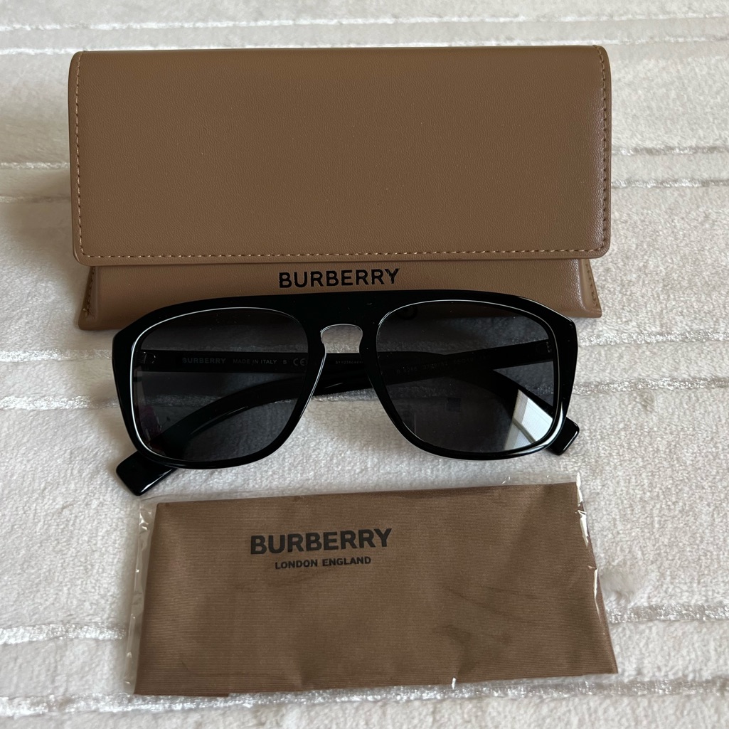 Burberry Men’s Black Polarized Shield Sunglasses